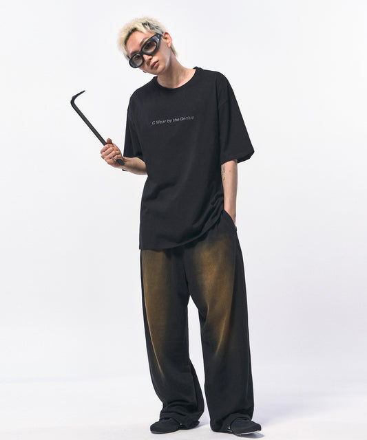 c wear oversized t shirt black オーバーサイズ tシャツ 着用