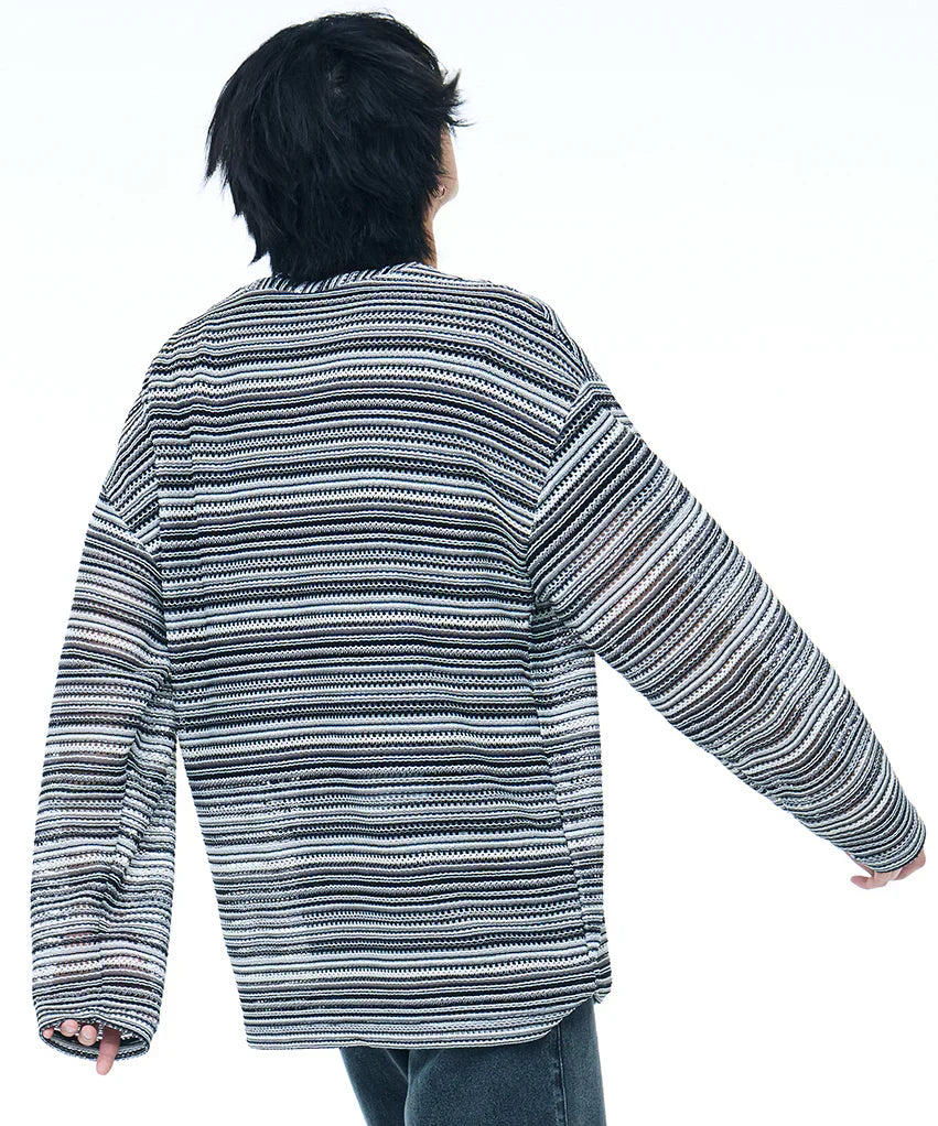 C Wear シースルークラフトニット ブラック バックスタイル