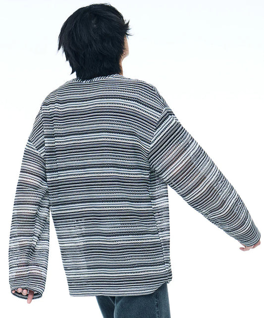 C Wear シースルークラフトニット ブラック バックスタイル