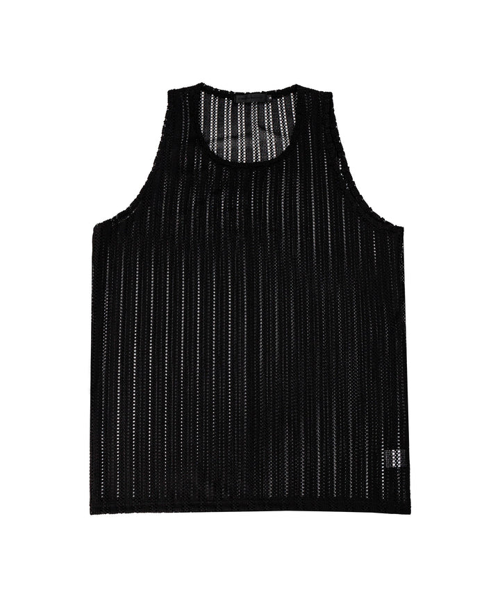 【C Wear シーウエア】SEE-THROUGH CRAFT KNIT SLEEVELESS BLACK