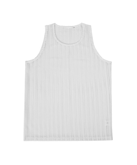 c wear シースルー スリーブレス ホワイト 正面カット