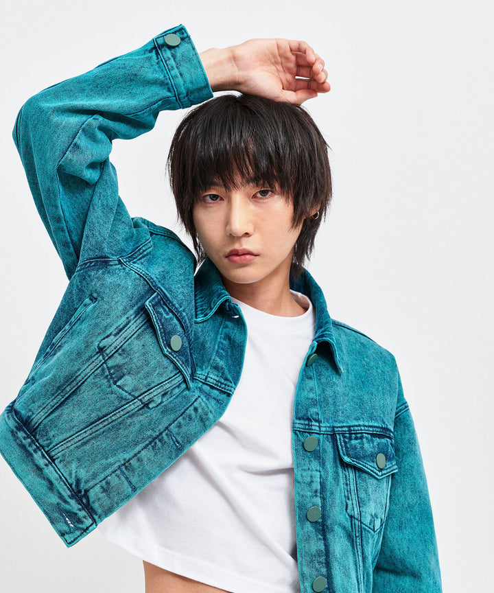 【C Wear シーウエア】SOJU DENIM CROP TRUCKER JACKET