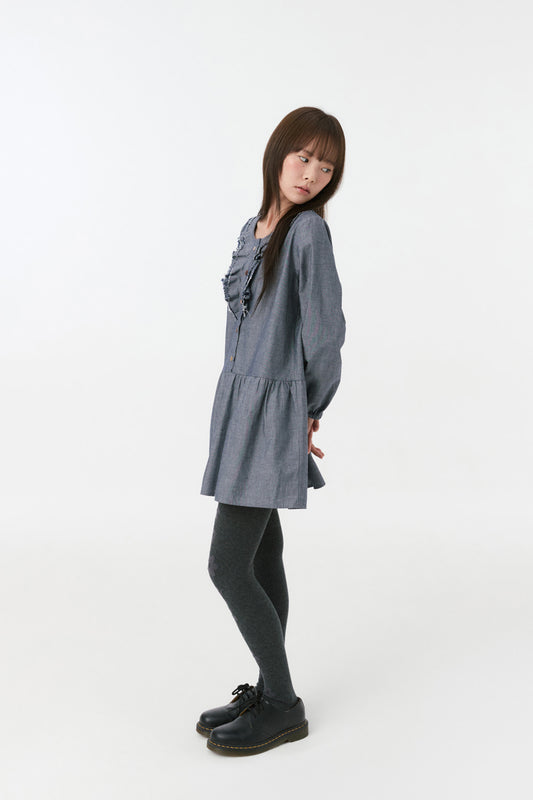 FLORAL PATTERN TIGHTS, CHARCOAL