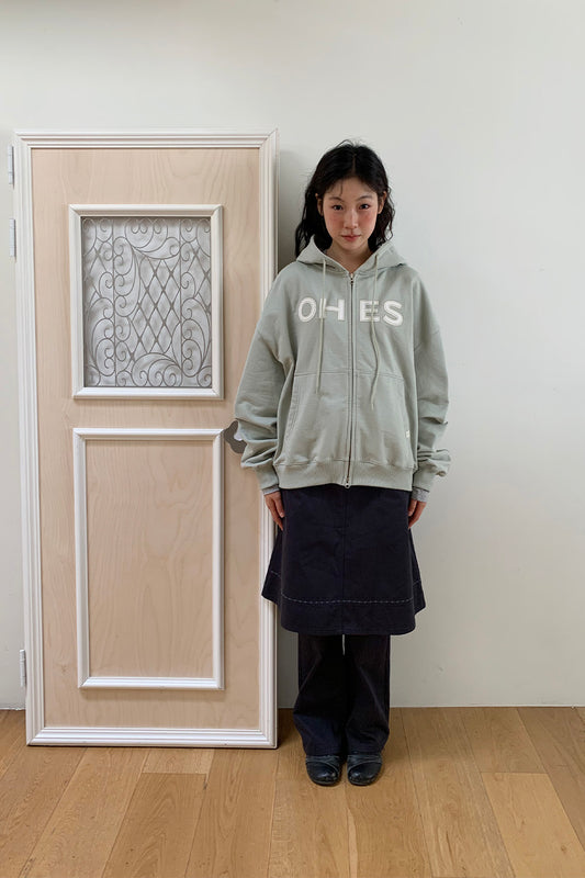 [9/22予約配送] LOGO PATCH HOODED ZIP-UP, SAGE MINT