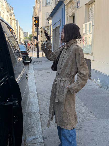 Suede Inkle Trench Coat