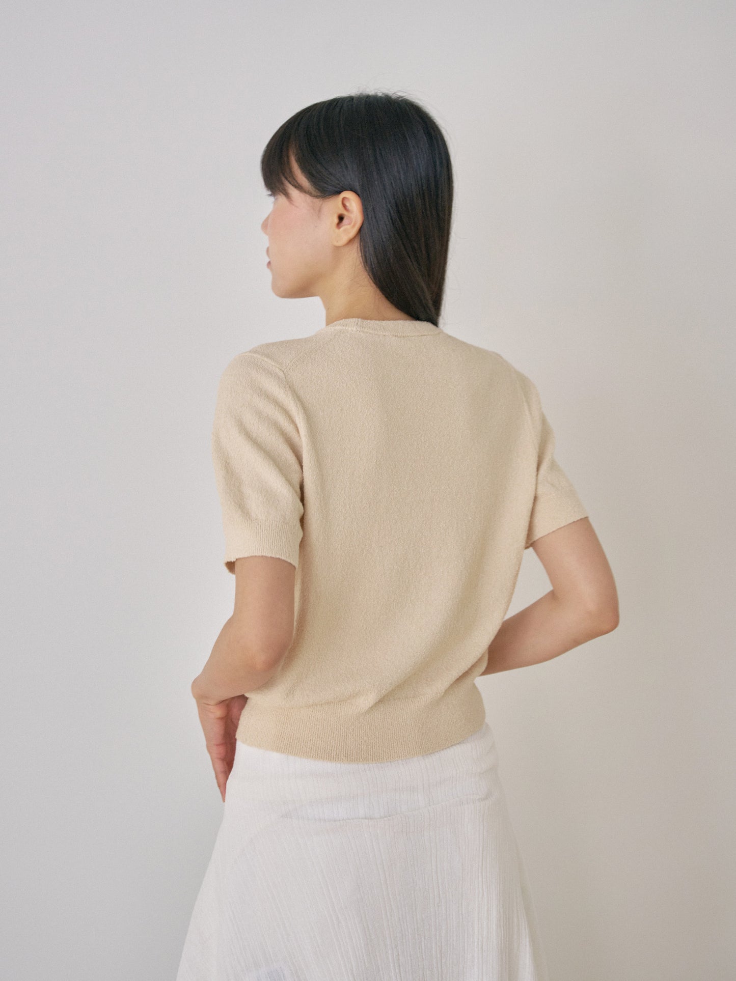 Boucle Round Half Sleeve - Beige
