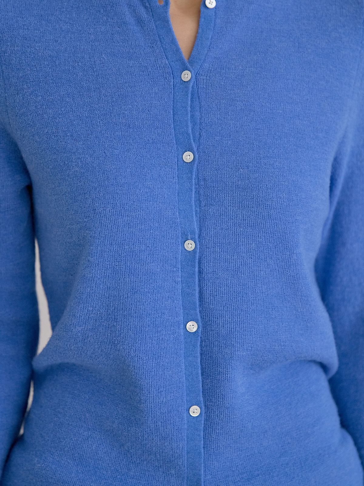 Alpaca Button Cardigan - Blue 11