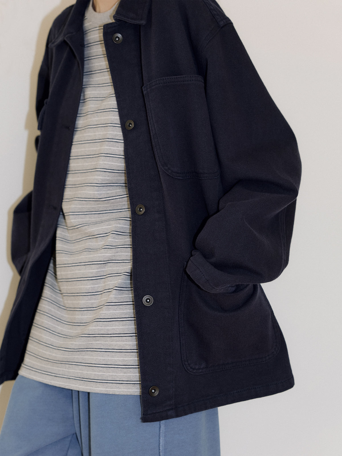 Cotton Twill Coverall Jacket - Navy 5