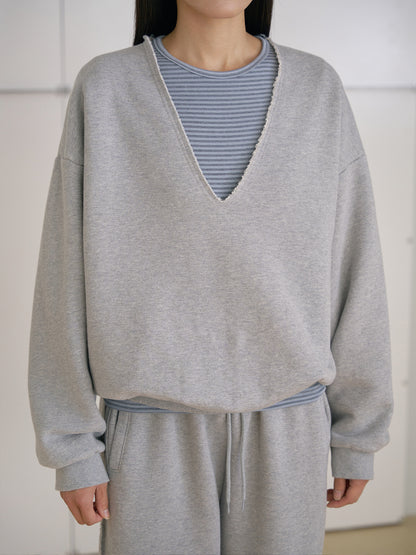 MARAN Raw Edge Sweatshirt - Gray 商品画像14/21