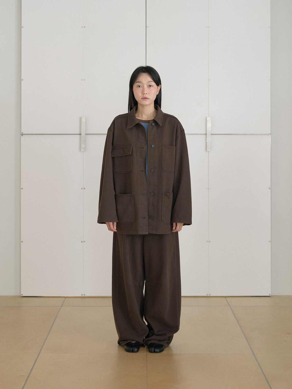 Cotton Twill Coverall Jacket - Brown 12