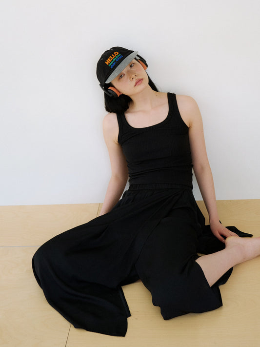 Neutral Rib Sleeveless - Black