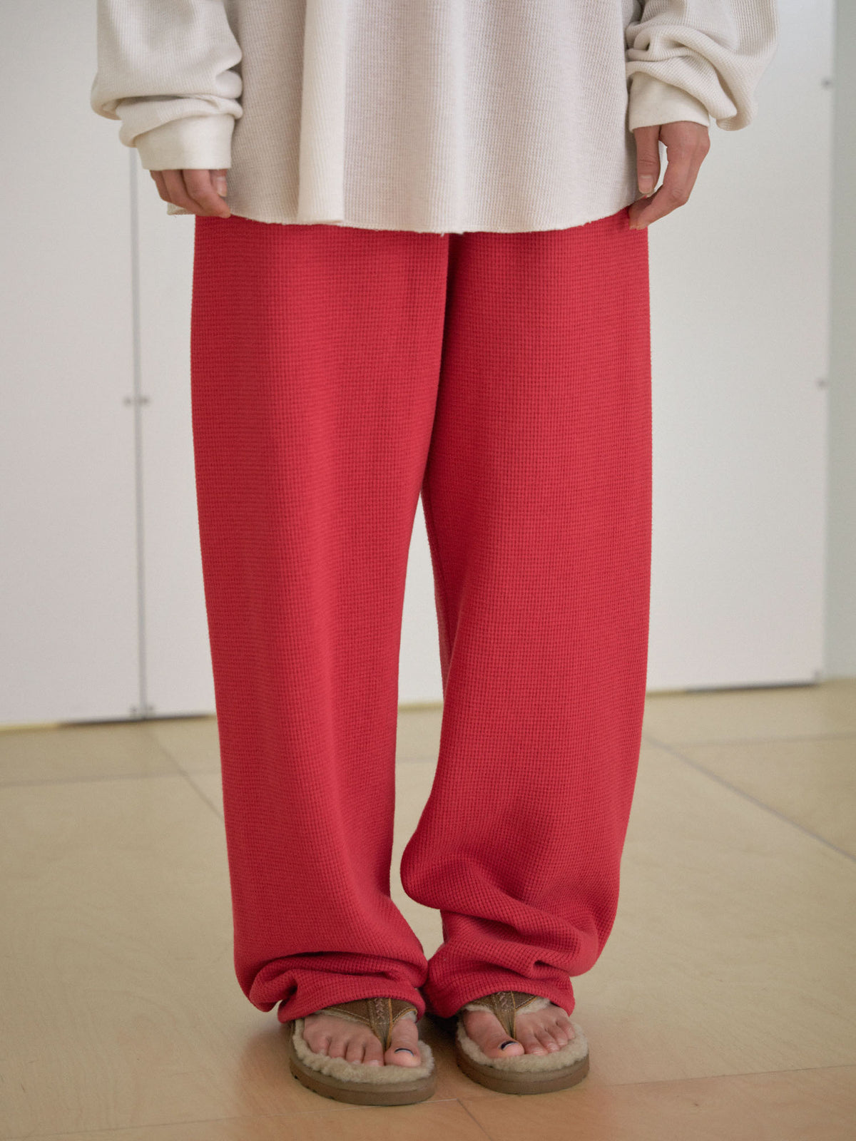 MARAN Current Waffle Sweatpants - Red 商品画像18/21