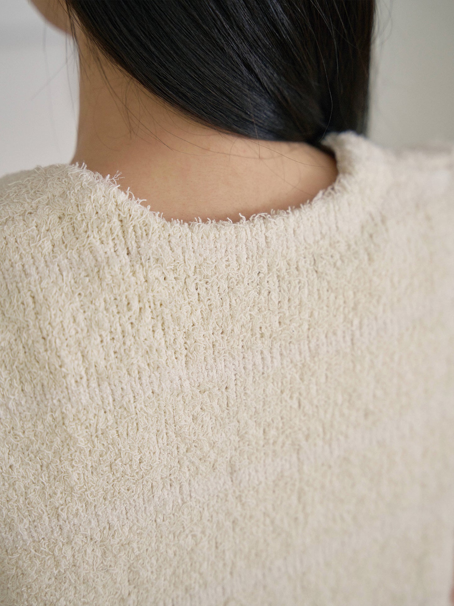 Sleeveless Button Cardigan - Beige
