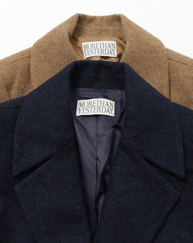 【MORE THAN YESTERDAY】Abraham Wool Big Lapel Line Coat