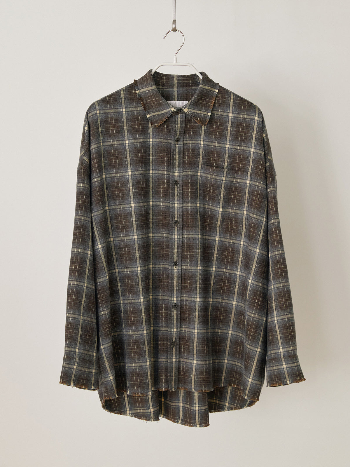 Fringe Check Shirt - Khaki 10