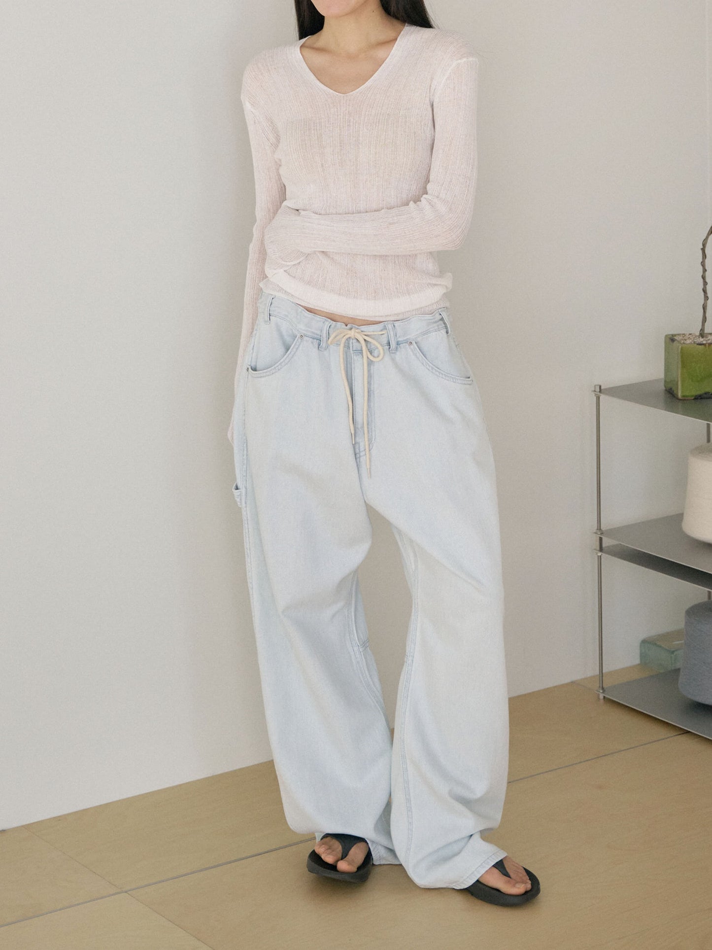 Oversize Trucker Pants - Ice Blue