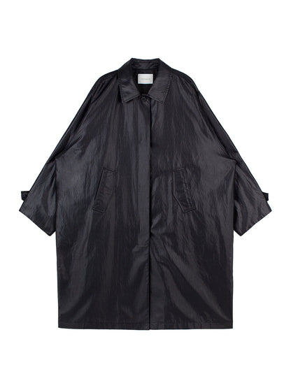 Back Cape Trench Coat