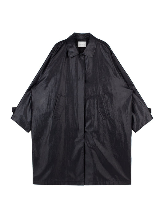 Back Cape Trench Coat