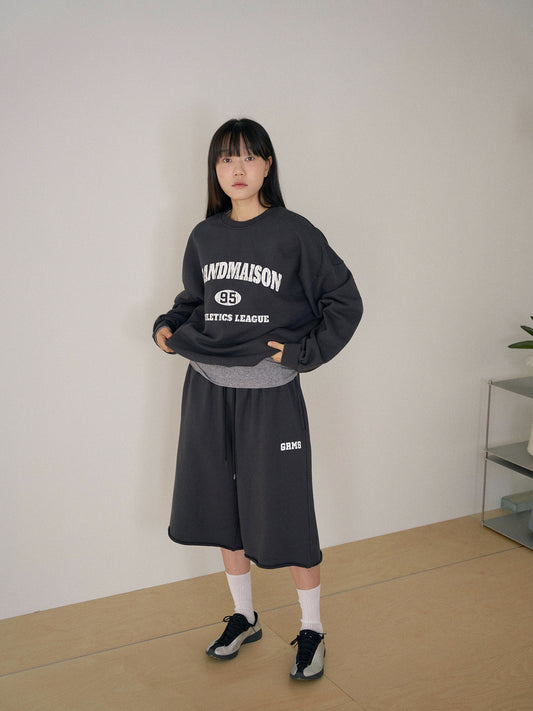 Crack Lettering Sweatshirt - Charcoal