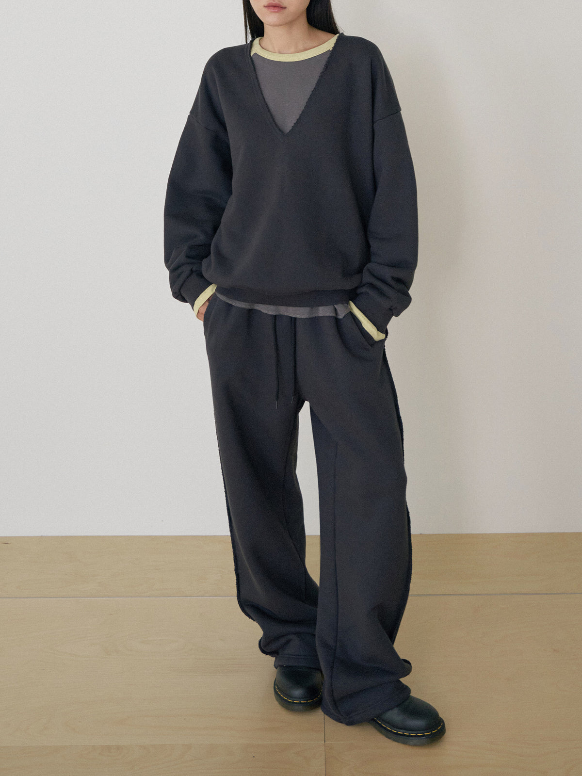 Raw Edge Sweatshirt - Charcoal 2