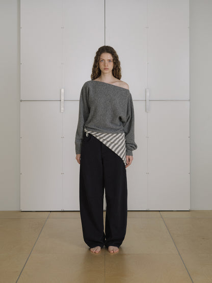 Flow Boat Neck Pullover - Gray 6