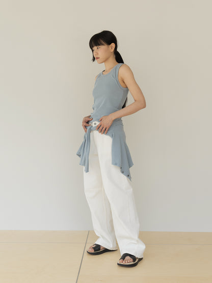 【MARAN】Mei Ribbed Sleeveles-BLUE
