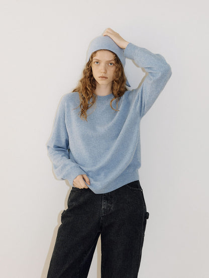 Cashmere Round Pullover - Blue 1