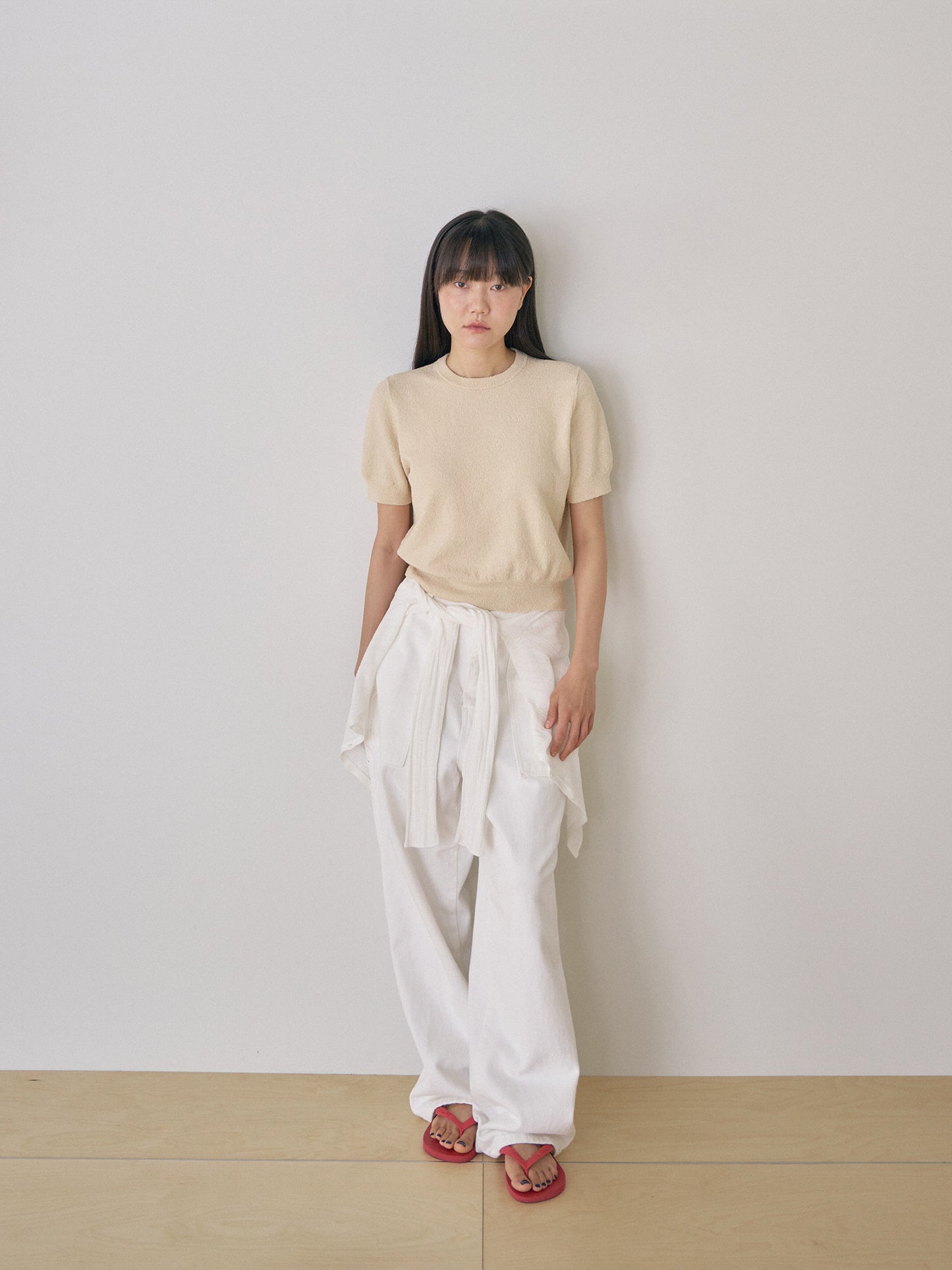 Boucle Round Half Sleeve - Beige