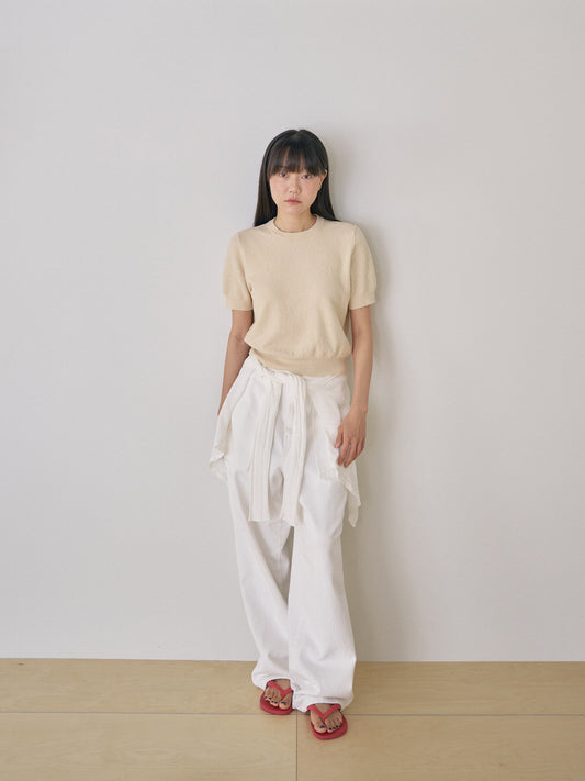 Boucle Round Half Sleeve - Beige