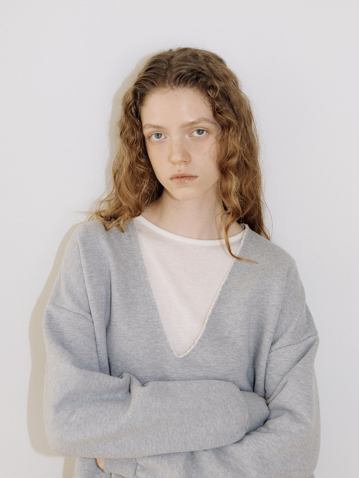 Raw Edge Sweatshirt - Gray 5