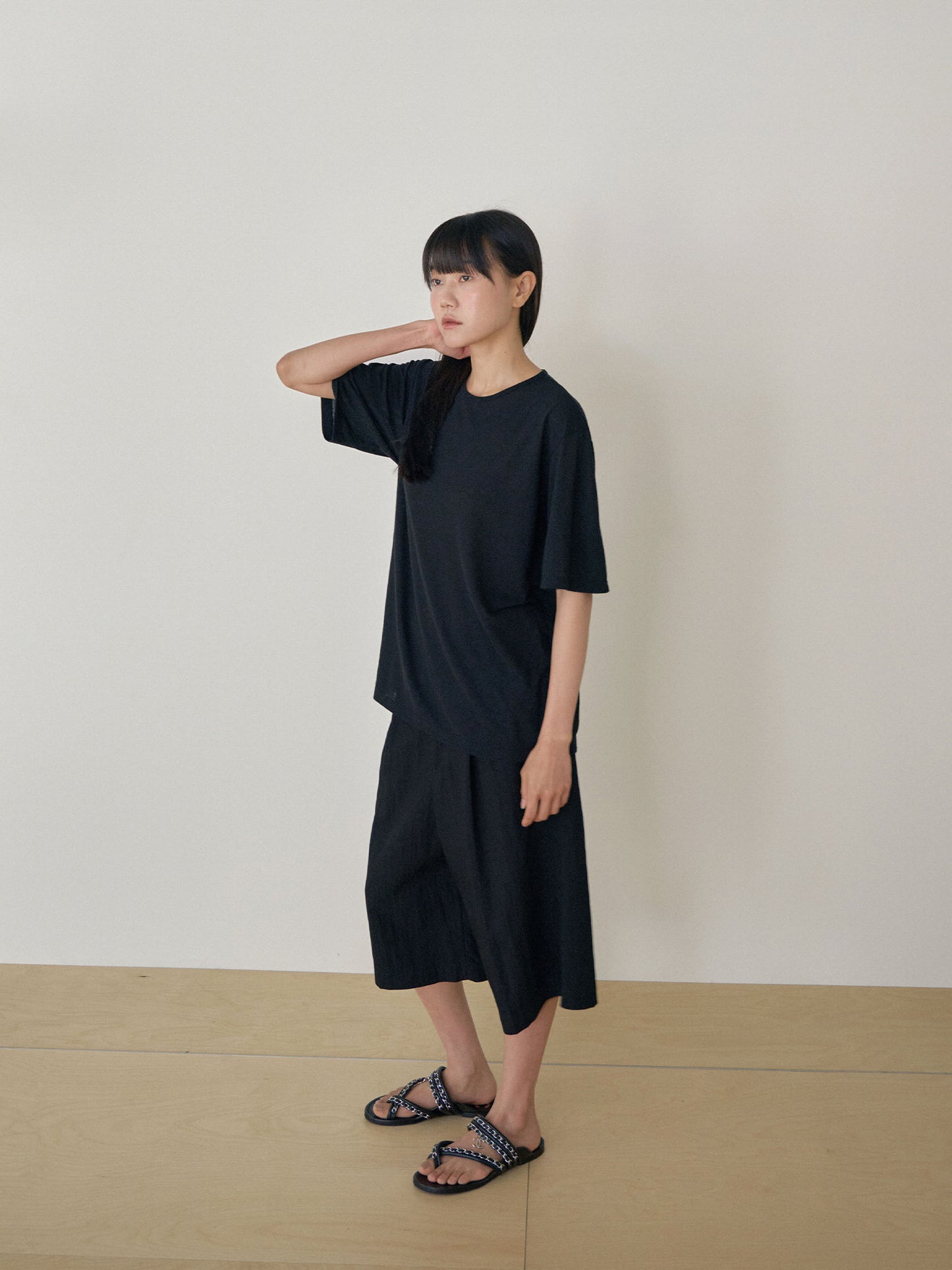 Linen Loose Short Sleeve - Black