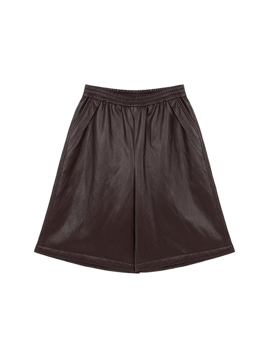 Leather Bermuda Pants