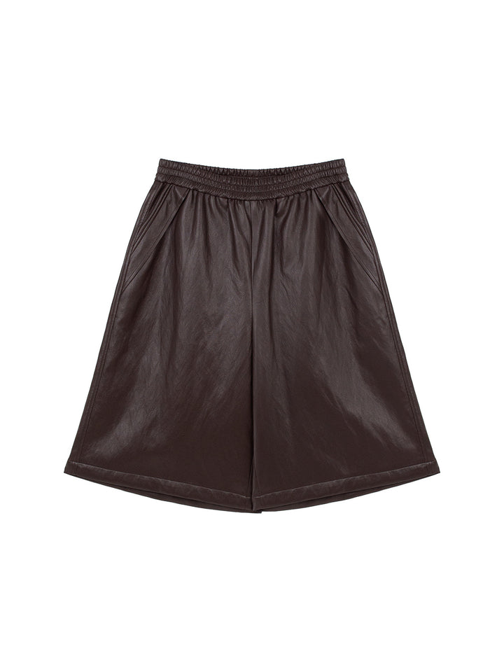 Leather Bermuda Pants