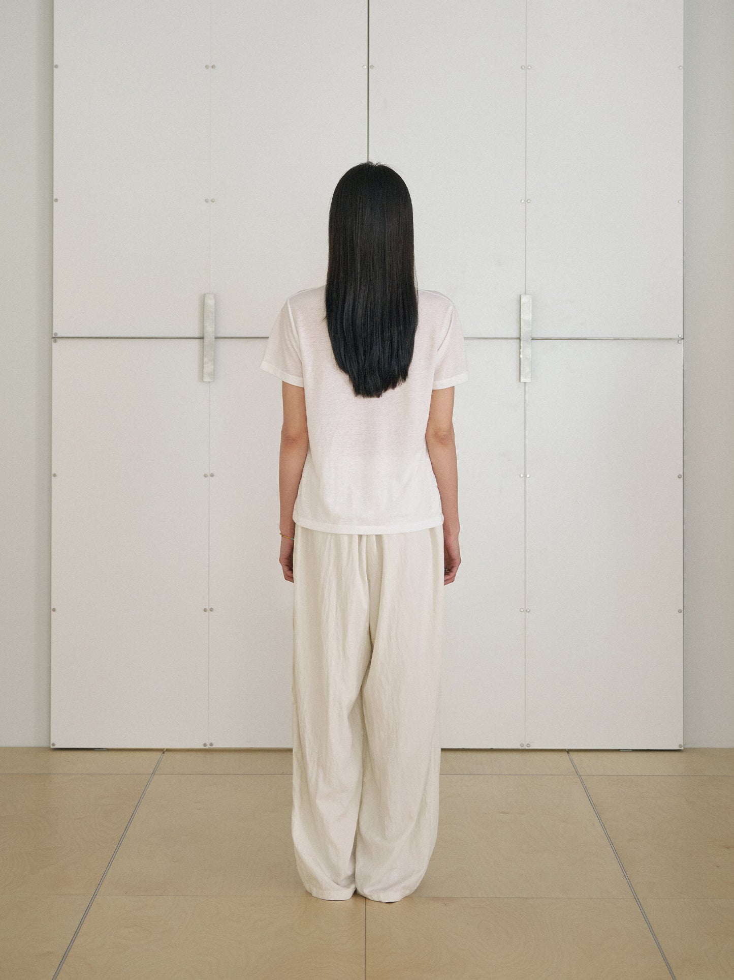 Linen Basic Short Sleeve - Ivory