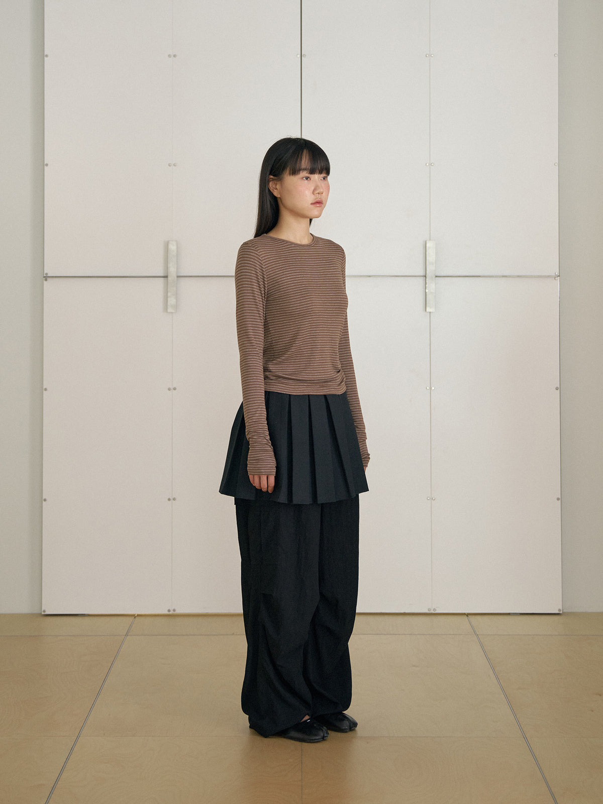 MARAN Rib Stripe Long Sleeve - Brown 商品画像17/21