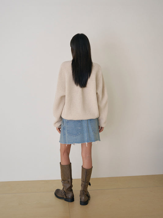 Indigo Denim Wrap Skirt - Indigo 5