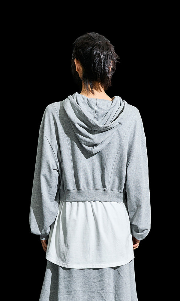 【Reculer レキュリー】Layered Hoodie Gray