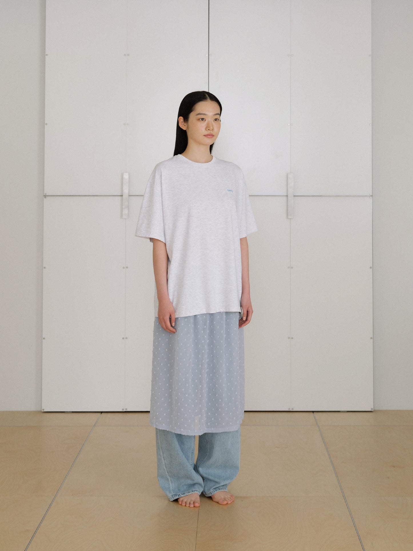 Dot Printing Short Sleeve - Light Gray