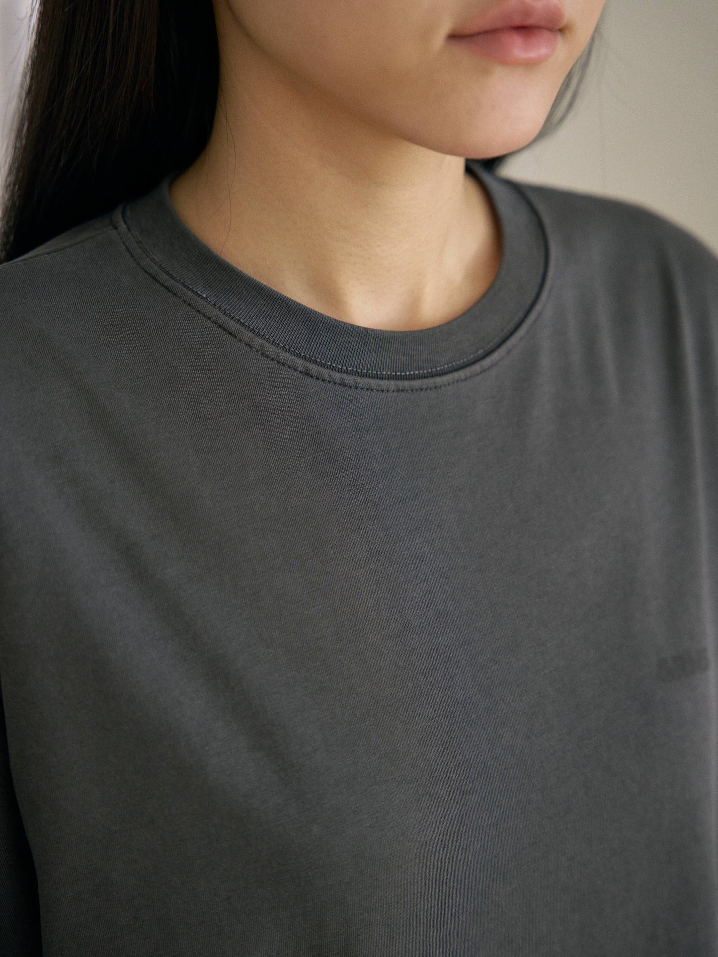 Pigment Layered Long Sleeve - Charcoal