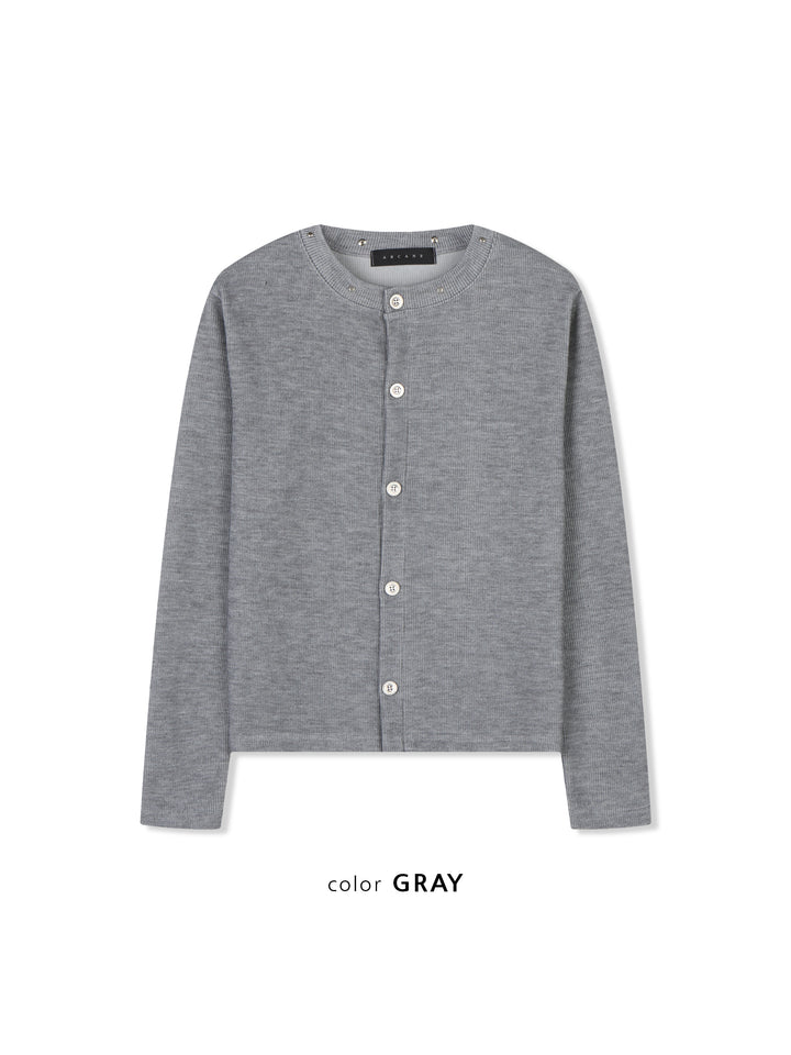 Pearl Snap Ribbed Cardigan