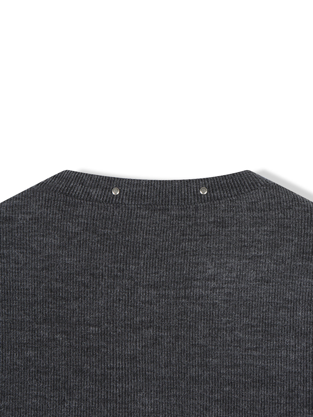 Pearl Snap Ribbed Cardigan ネックライン バックディテール