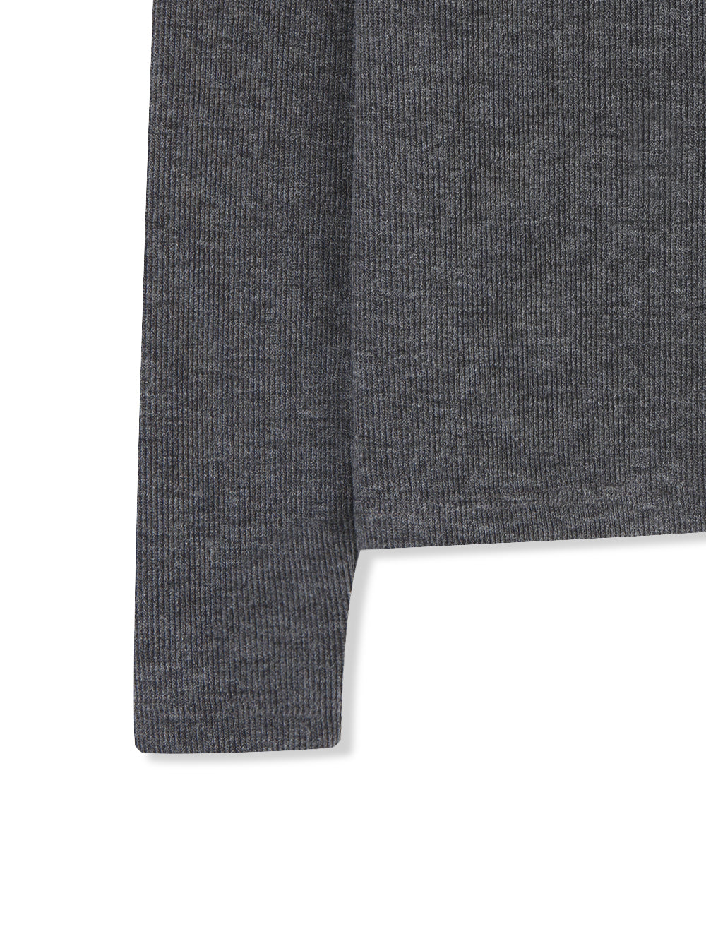 Pearl Snap Ribbed Cardigan 袖口・裾ディテール