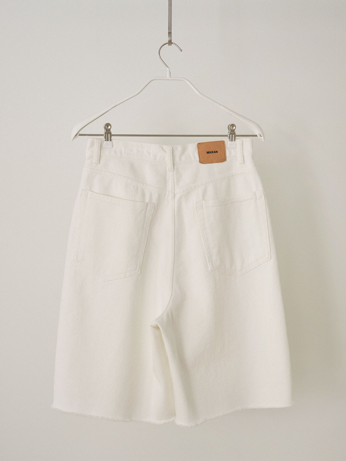 Cutoff Denim Shorts - Ivory