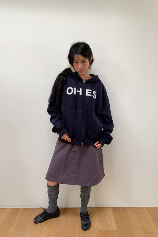 [9/22 予約配送] LOGO PATCH HOODED ZIP-UP, FLORAL NAVY