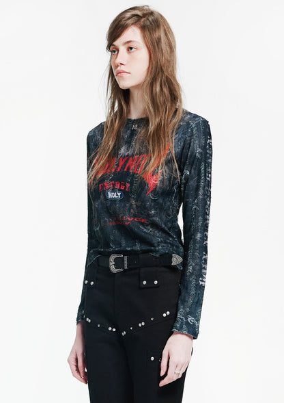Holy Red Point Lettering Long Sleeve