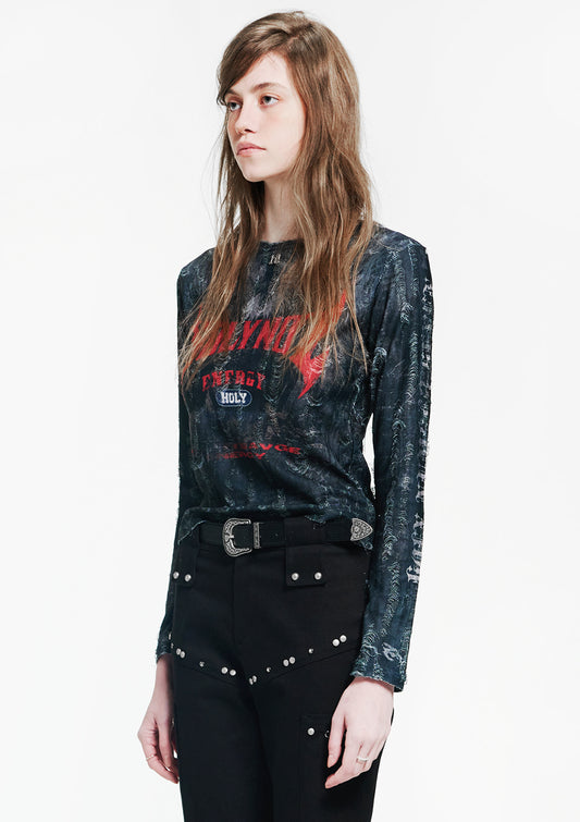 Holy Red Point Lettering Long Sleeve