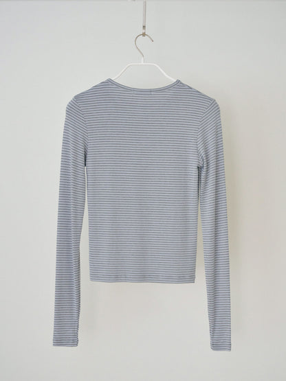 MARAN Rib Stripe Long Sleeve - Blue 商品画像17/17