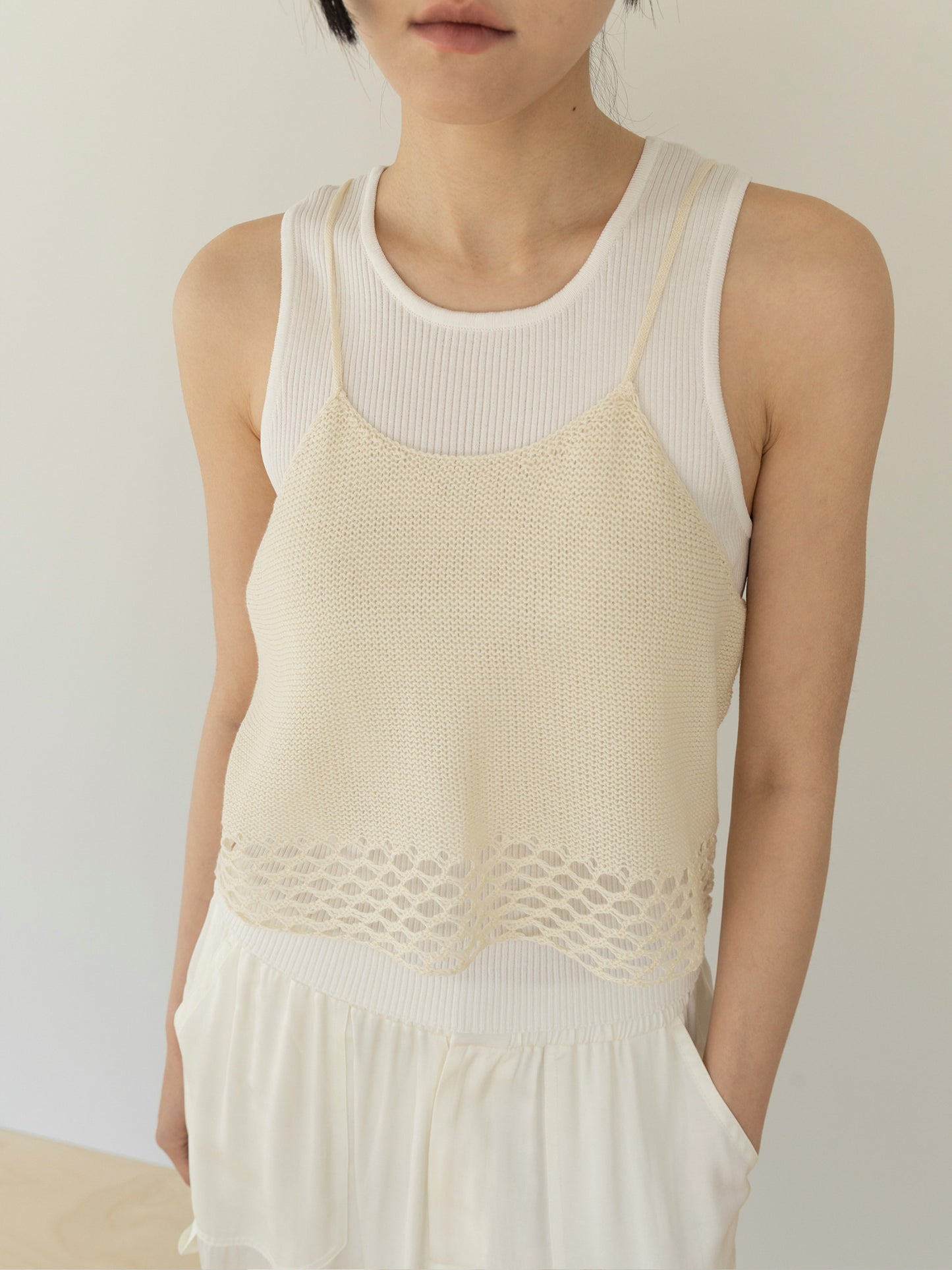 Block Sleeveless-CREAM