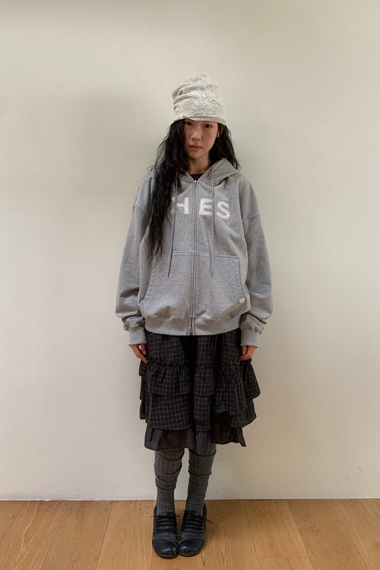 [9/22予約配送] LOGO PATCH HOODED ZIP-UP, FLORAL MELANGE