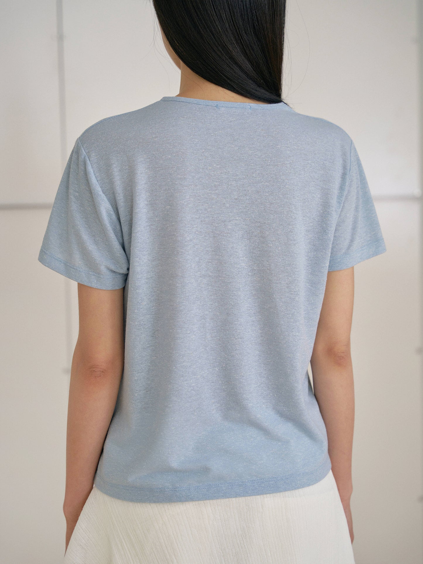 Linen Basic Short Sleeve - Blue